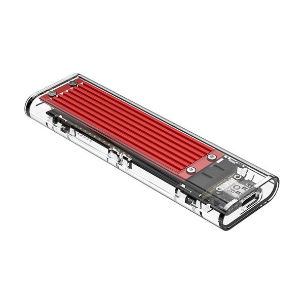 Orico M.2 NVME to USB3.1 Gen-2 Type-C Transparent SSD Enclosure - Red
