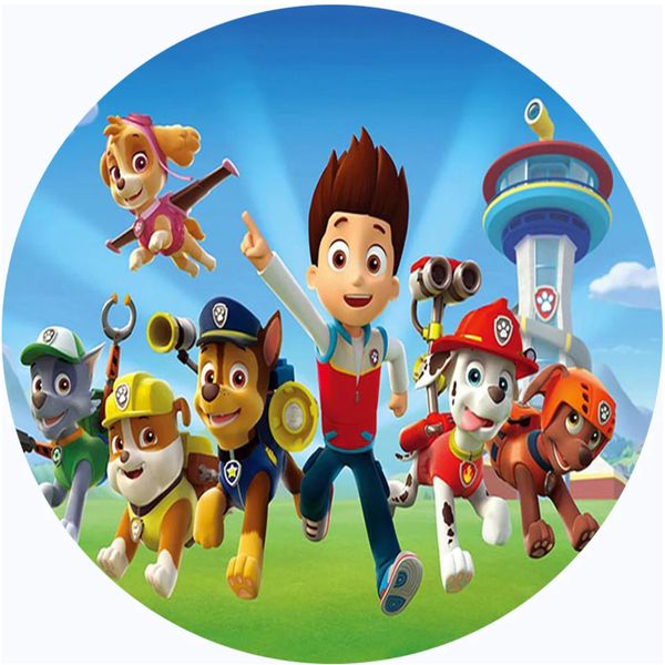 Paw Patrol Round Wooden Vinyl Signage 63cm