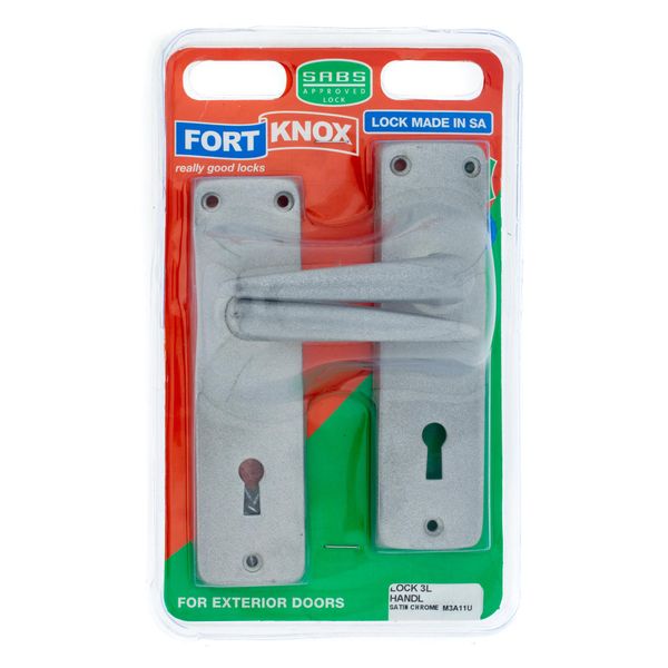 FORT KNOX Door Lock 3 Lever Lockset Satin Chrome Handle