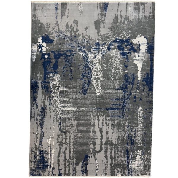 230 x 160cm Modern Grey/Blue Design Machine Made Rug