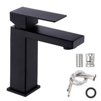 Modern Single Hole Bathroom Basin Mixer Tap with Supply Hose