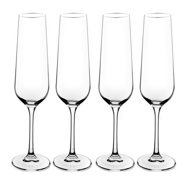 Consol Signature Vienna Lead-free Crystal Champagne Flute - 4 Pack - 200ml