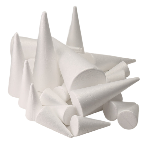 24Pcs Craft Foam Cones For Christmas Tree School Diy Craft Project