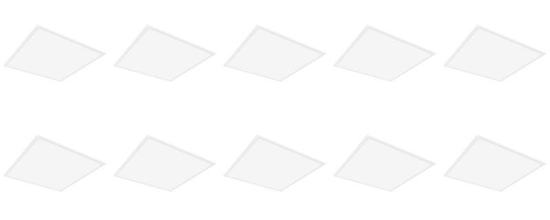 DrLight LED Square Ceiling Pannel Light 10 Piece Value Pack - 48w 6500k