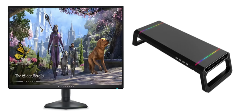 Alienware 27" AW2725QF Dual-Resolution Gaming Monitor + CS Monitor Stand