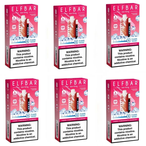 Elf Bar Ice King 25000 Puffs Vape - Cherry Pomegranate Cranbery (Pack of 6)