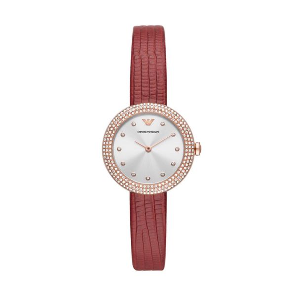 Armani Womens Red Leather Watch - AR11438