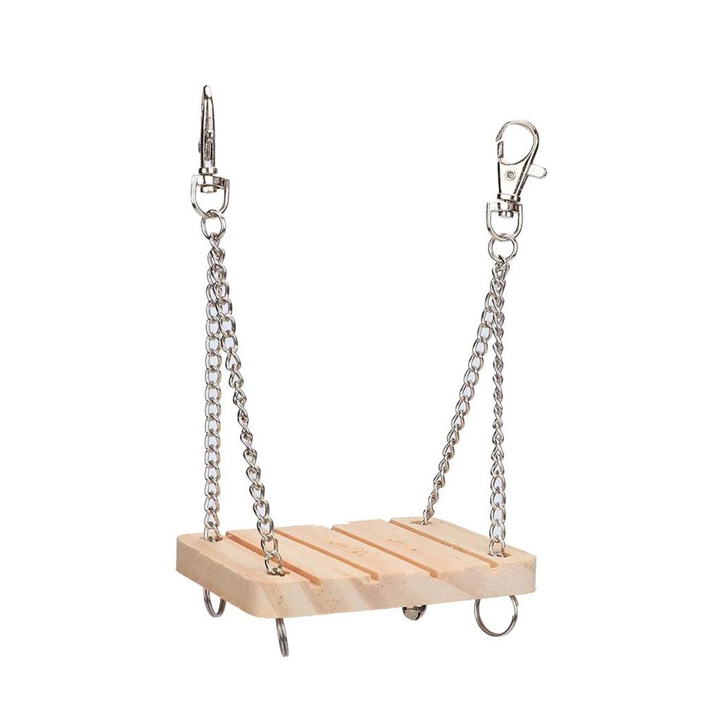 Wooden Swing Hanging Toy Hammock with Adjustable Chain for Hamster