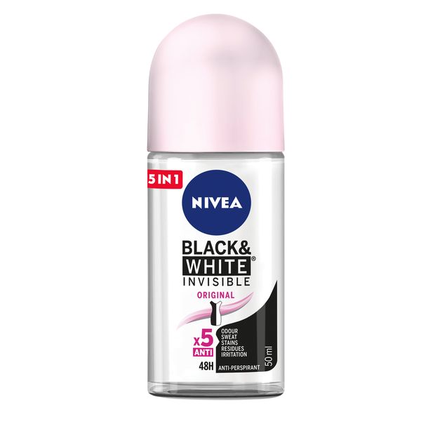 NIVEA Black &amp; White Invisible Original Anti-perspirant Roll-on Deo, 50ml