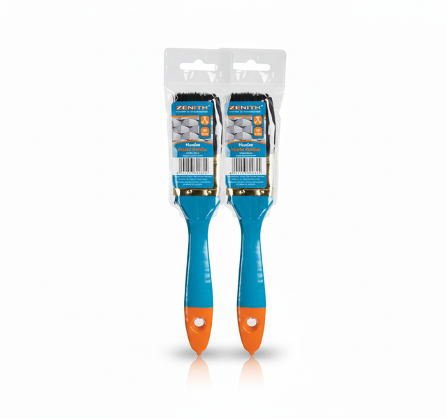 Zenith 38mm Paint Brushes with Wooden Handle - PVC Storage Bag - 2 Pack
