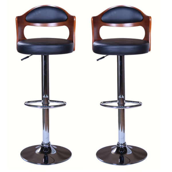 Bar Kitchen Stools –Set of 2- Black / Brown Colours