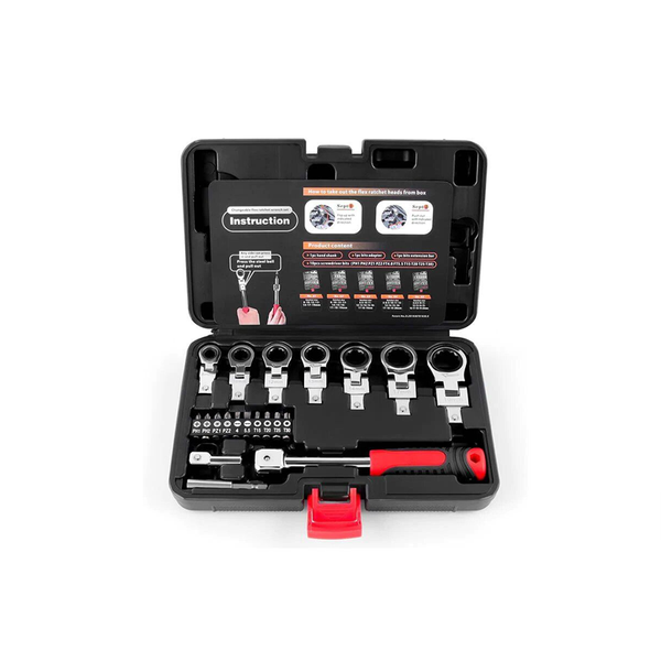 20-Piece Flexible Head Ratchet Spanner Set
