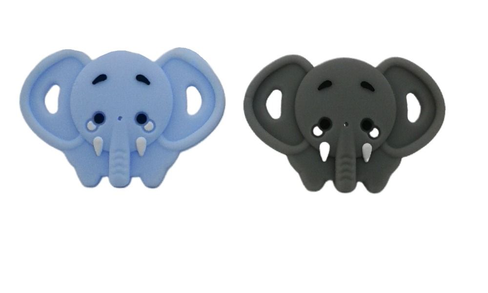 Funny Dummy Pacifiers For Babies 2 Pack Silicone Elephant Design