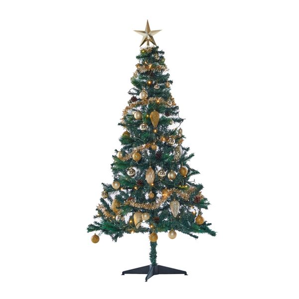 Northern Lights 1.8m Christmas Tree with Decor and LED Lights