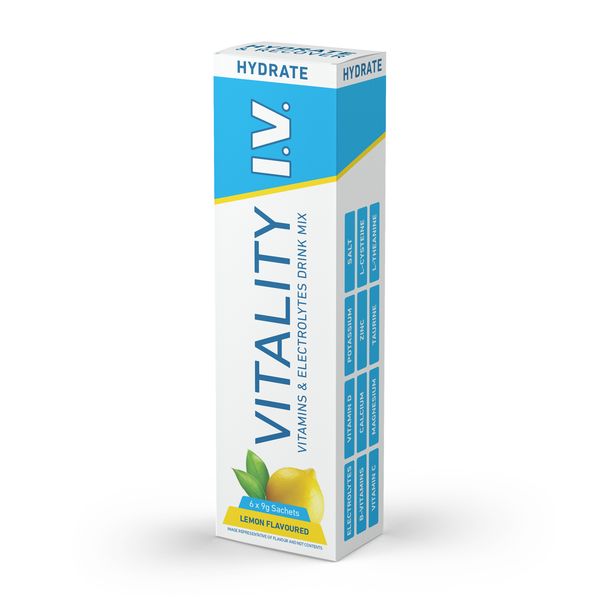 Vitality I.V. Hydration Drink Mix Lemon - 6 x 9g Sachets