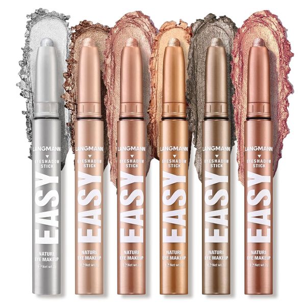 Eyeshadow Stick, 6 Pieces Waterproof Multi-Color Eyeshadow Pen Set