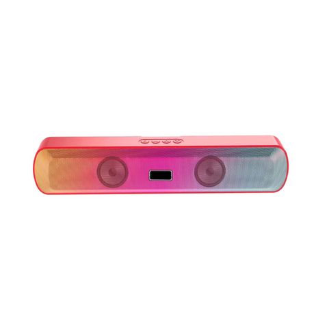 Portable Bluetooth Speaker with dazzling Lights For Party - Red Image