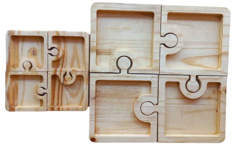 Square Puzzle Snack Tray Combo