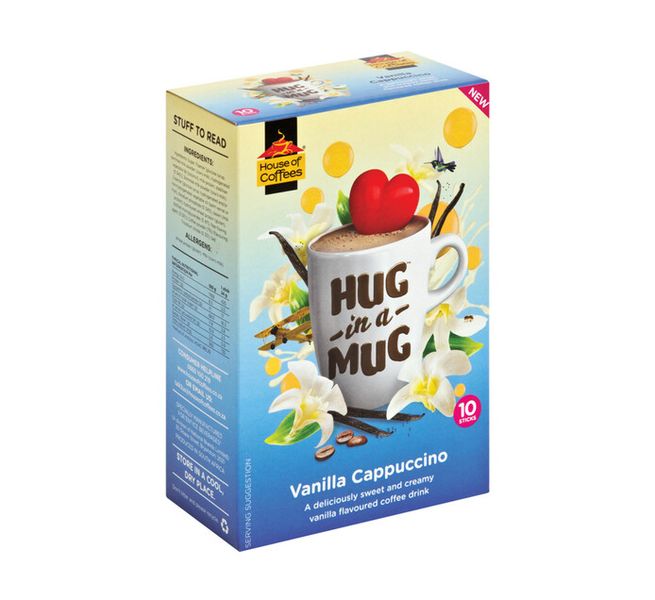 House Of Coffees - Hug in Mug Vanilla Cappuccino (10 x 24g)