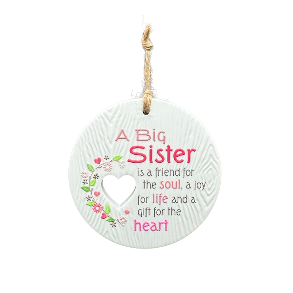 Piece of my Heart Ceramic Plaque - Big Sister