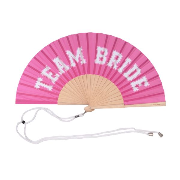Team Bride Handheld Fan - Wood &amp; Textile