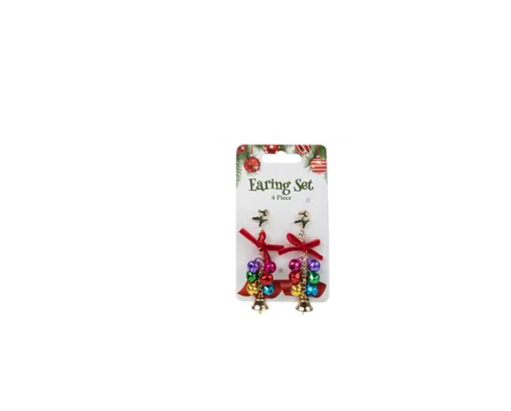 Xmas 4 Piece Dress Up Earring Set x 2