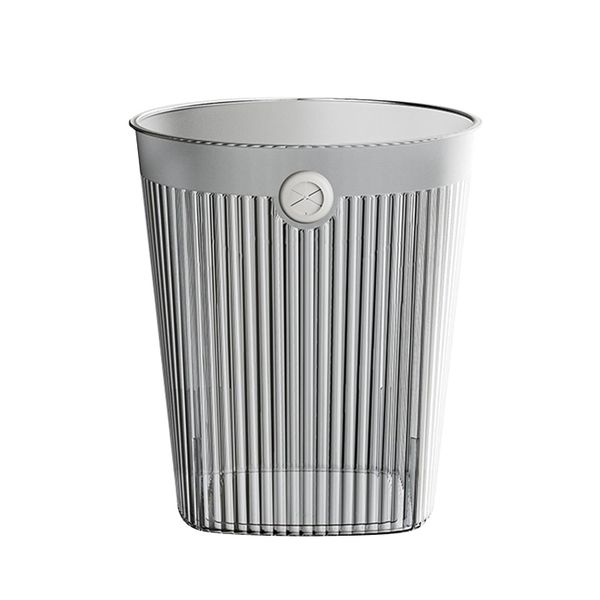 Transparent Trash Can Wastebasket, Garbage Container 9L - Transparent