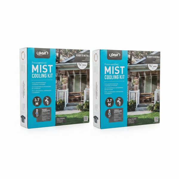Orbit Outdoor Mist Cooling Kit - 3/8 Inch Tubing, 3.7 Meters - 2 Pack