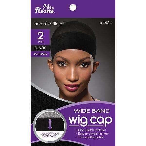 Ms. Remi - Wig Cap 2Pc Black Wide Band- 6 Pack