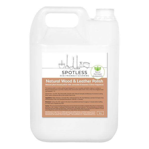 Spotless Eco-Friendly Natural Wood &amp; Leather Food Polish - 5 Litre