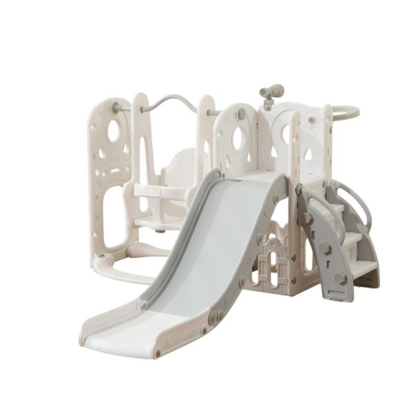 Babies-Up Toddler Garden Slide and Swing Set With Removable Basketball Hoop