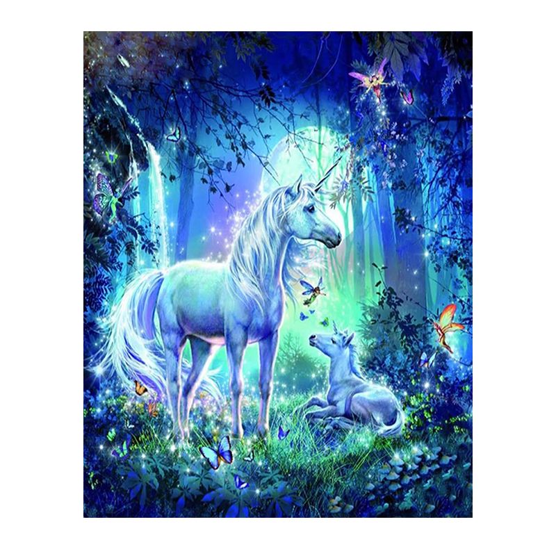 1 set, Unicorn Diamond Painting Kit for Adults - DIY 5D Diamond Art Kit  with Full Drill Round Diamonds - Perfect for Beginners and Home Wall Decor