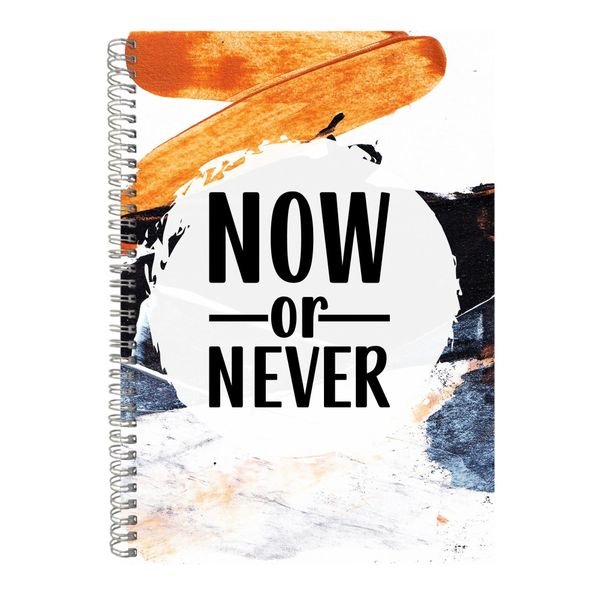Never (2) A4 Notebook Spiral and Lined Colorful Quotes Graphic Notepad 123