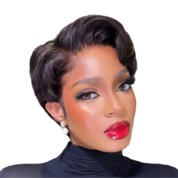 Full Frontal Brazilian Hair Wig, Chic Short Pixie Wig.