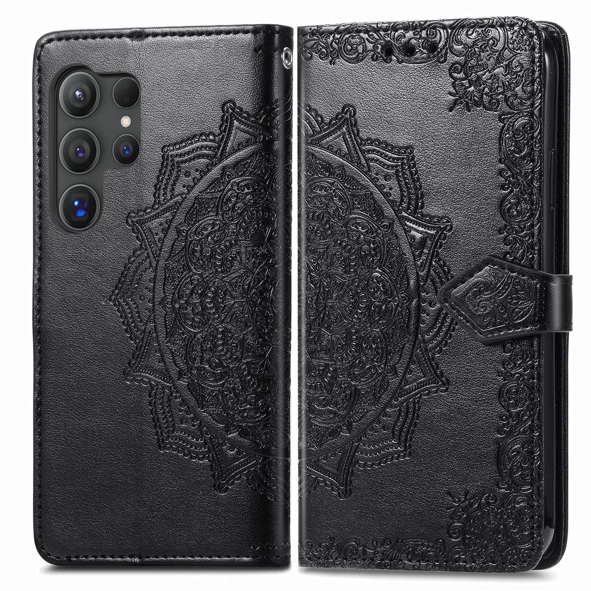 Leather Wallet Case Compatible With Samsung Galaxy S25 Ultra Flip Cover