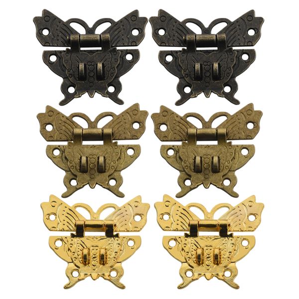 Craft DIY Hinge Butterfly Antique Bronze Latch Set of 6 (5cm)
