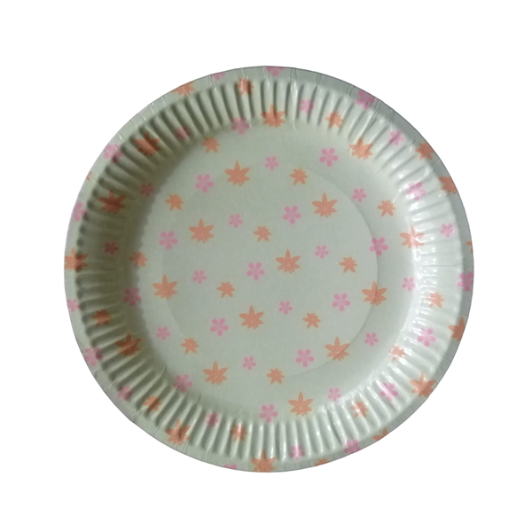 Floral Theme Paper Plates - Pack of 24