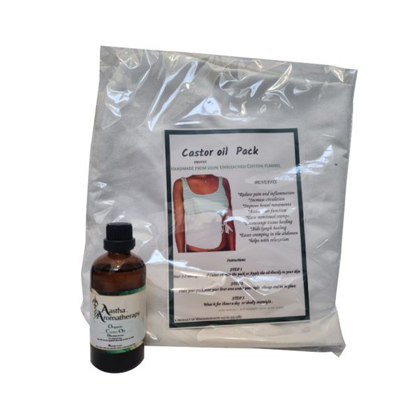100ml Organic Castor Oil &amp; Pad Combo
