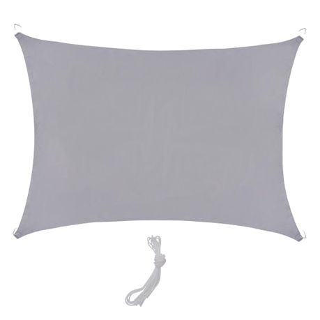 Rectangular Sun Shade Sail 3x5m UV-Blocking Waterproof Sunshade - Grey Image