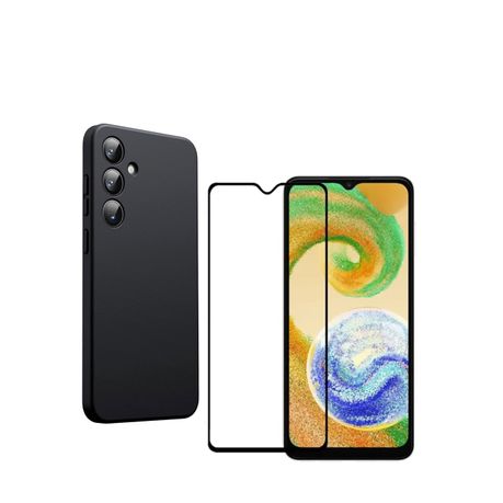 Silicone Phone Case & Screen Protector Combo Compatible with Samsung Galaxy A56 - Black Image