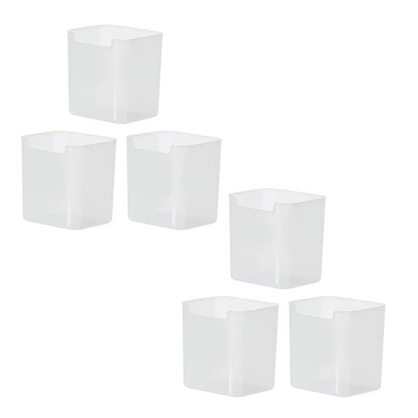 6 Pieces Refrigerator Storage Boxes With Easy Grip Handles -Transparent