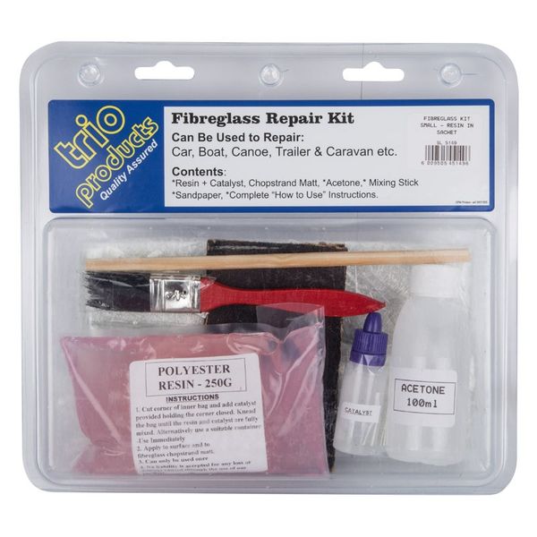 Bulk Pack x 2 Trio Products Fibre-Glass Repair Kit - Small