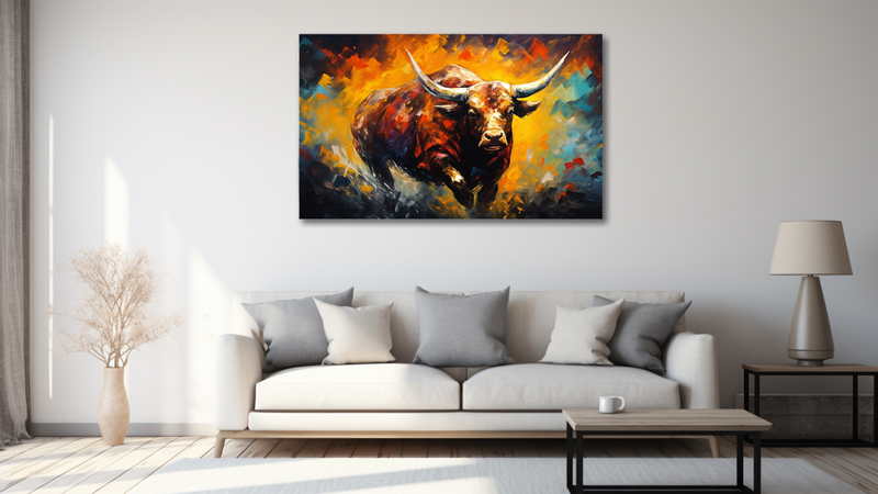 Canvas Wall Art - Bull Creative Art - HD0194