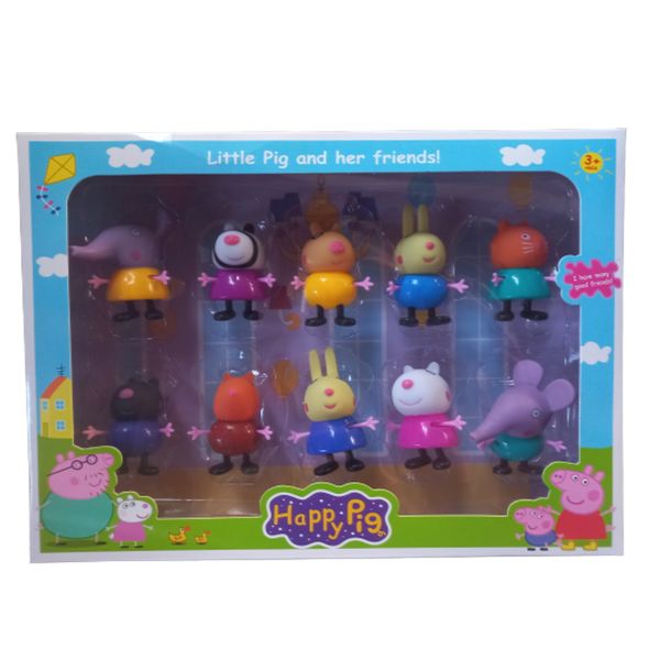 Peppa Pig Happy Pig Play Set 10 Friends Action Figure Play Set