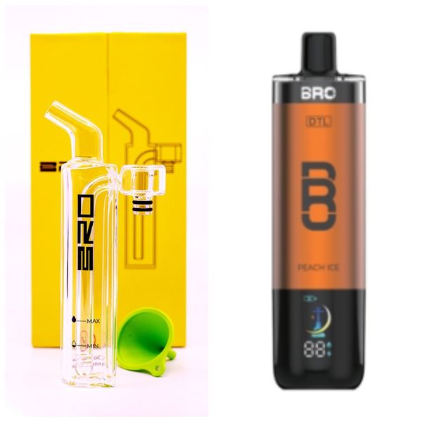 Bro Vapes Disposable Hookah &amp; DTL Combo 40k - Peach Ice