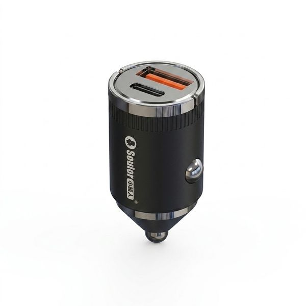 30W Dual Port Fast Car Charger, Alloy Cigarette Lighter USB PD QC Charger