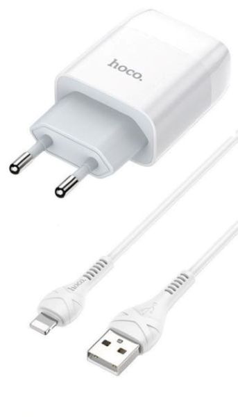 Hoco. IPhone Charger USB &amp; Cable Set White