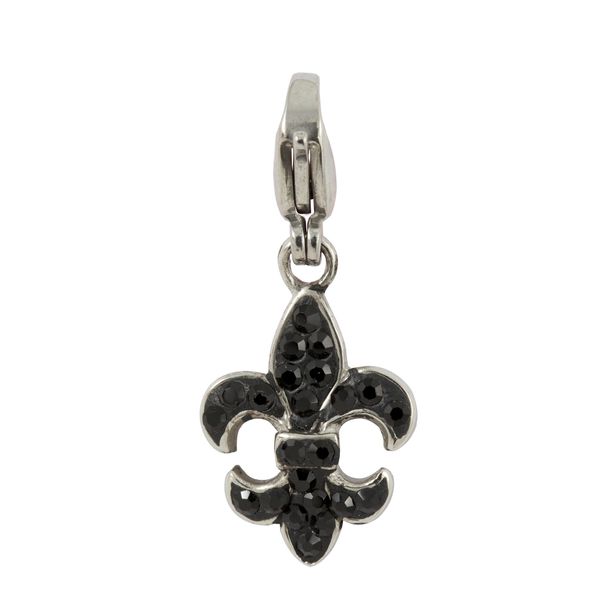 Bad Girl Fleur de Lis Charm - Black