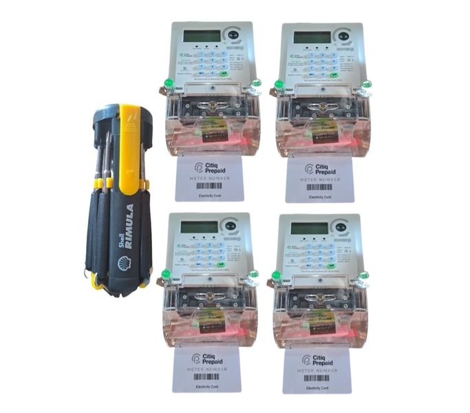 4 x Prepaid Electricity Meter and Free Screwdriver Set