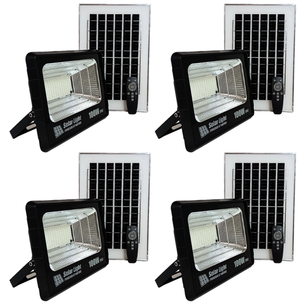 100W GDSuper IP67 Solar Flood Light GD-100H Pack of 4